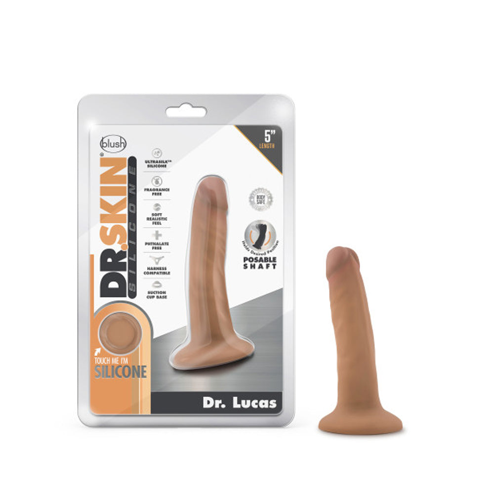 5 inch Dildo by Blush in Tan Light Brown Mocha shown for use by Her or Him