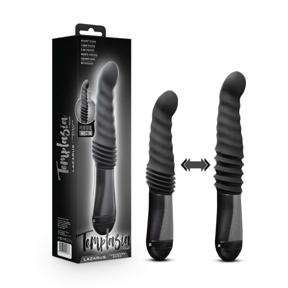 10 inch Dildo by Blush in Black shown for use by Her or Him