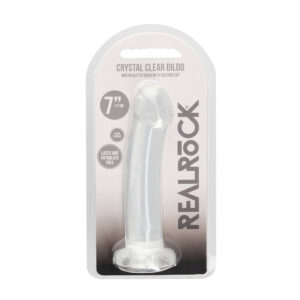 7 inch Dildo Shots Clear RealRock Crystal Non Realistic With Suction Cup