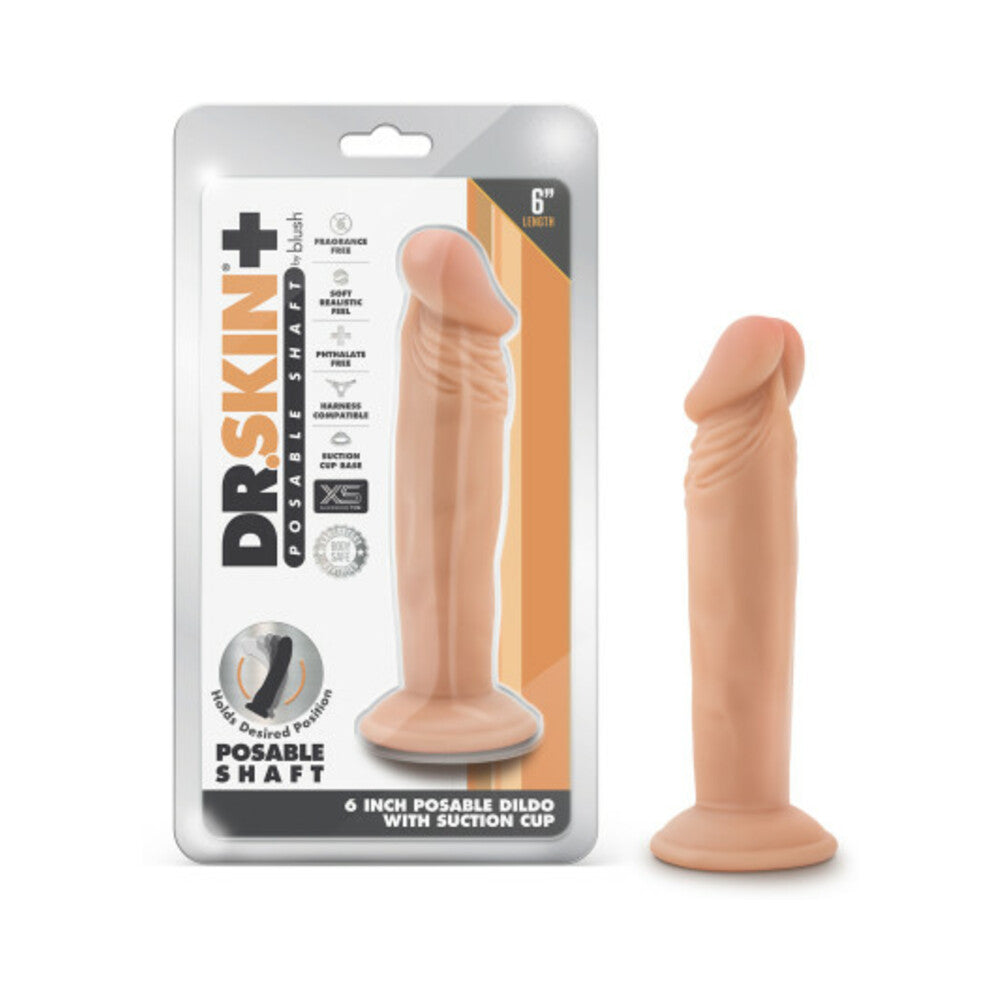 6 inch Dildo by Blush in Vanilla Ivory Beige shown for use by Her or Him