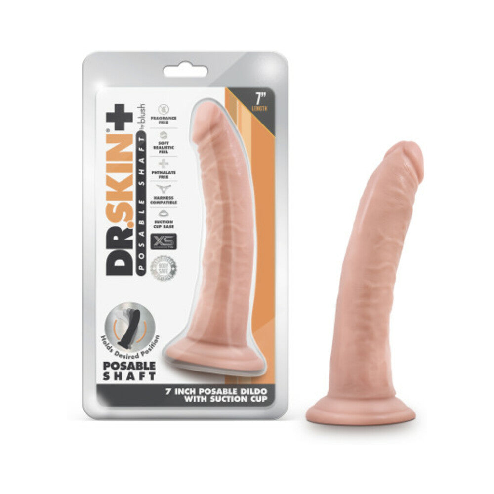 7 inch Dildo by Blush in Vanilla Ivory Beige shown for use by Her or Him