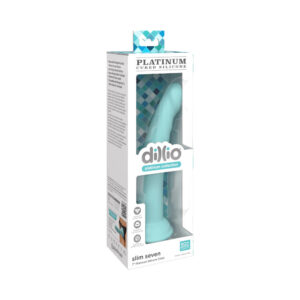 7 inch Dildo Pipedream Teal Turquoise Aqua Dillio Platinum Collection Slim Silicone
