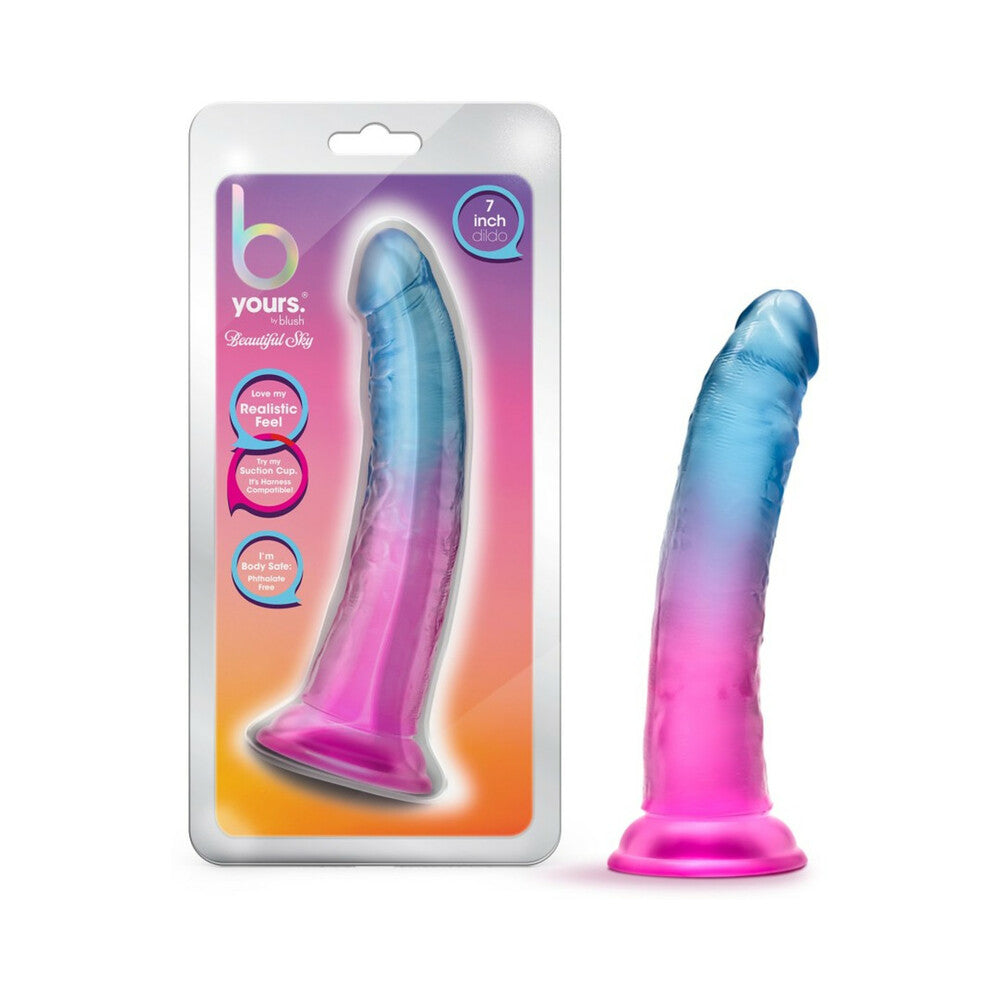 7 inch Dildo by Blush in Multi-Color shown for use by Her or Him
