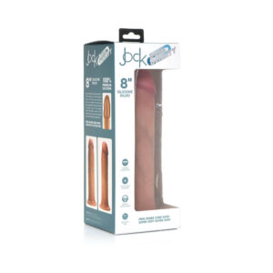 8 inch Dildo Curve Novelties Vanilla Ivory Beige Curve Toys Jock Dual Density Silicone with Suction Cup Light