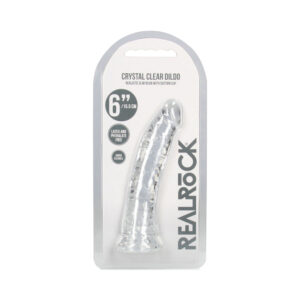 6 inch Dildo Shots Clear RealRock Crystal Slim