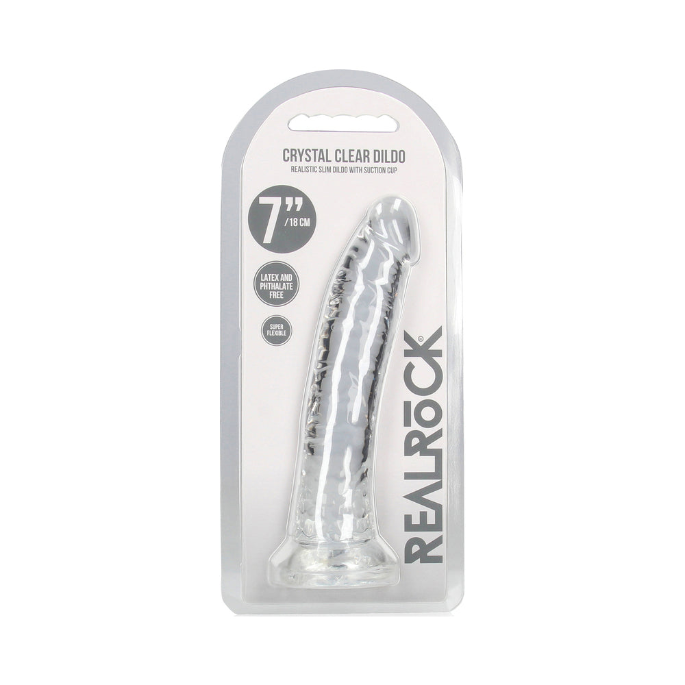 7 inch Dildo by Shots in Clear shown for use by Her or Him