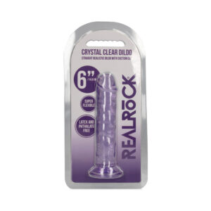 6 inch Dildo Shots Light Purple RealRock Crystal Straight Without Balls
