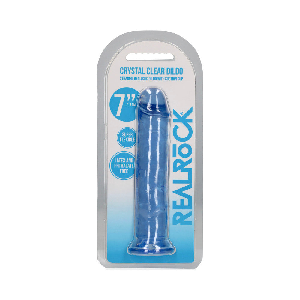 7 inch Dildo by Shots in Blue shown for use by Her or Him