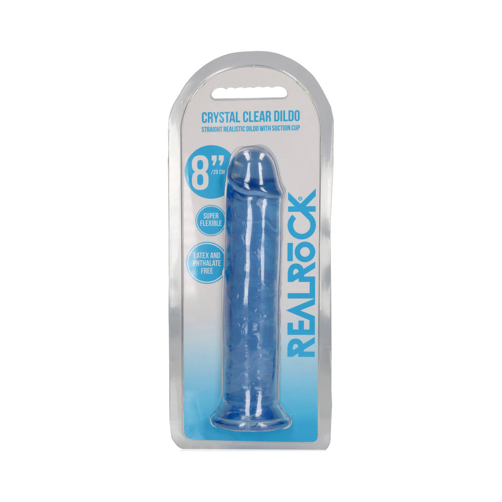 8 inch Dildo by Shots in Blue shown for use by Her or Him