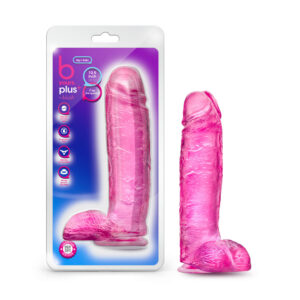 10.5 inch Dildo Blush Hot Pink Magenta Fuchsia B Yours Plus Big n'' Bulky with Balls