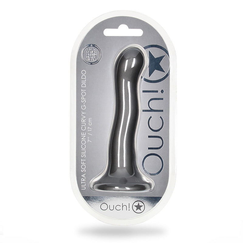 7 inch Dildo by Shots in Gray shown for use by Her or Him