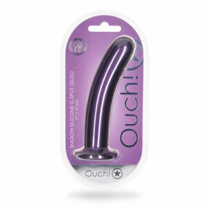 7 inch Dildo Shots Purple Ouch! Smooth Silicone G Spot Metallic