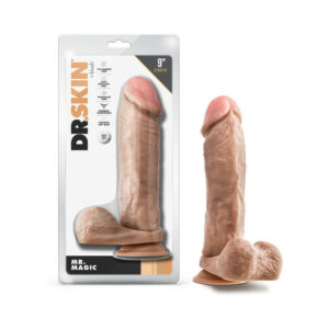 9 inch Dildo Blush Vanilla Ivory Beige Dr Skin Mr Magic with Balls Beige