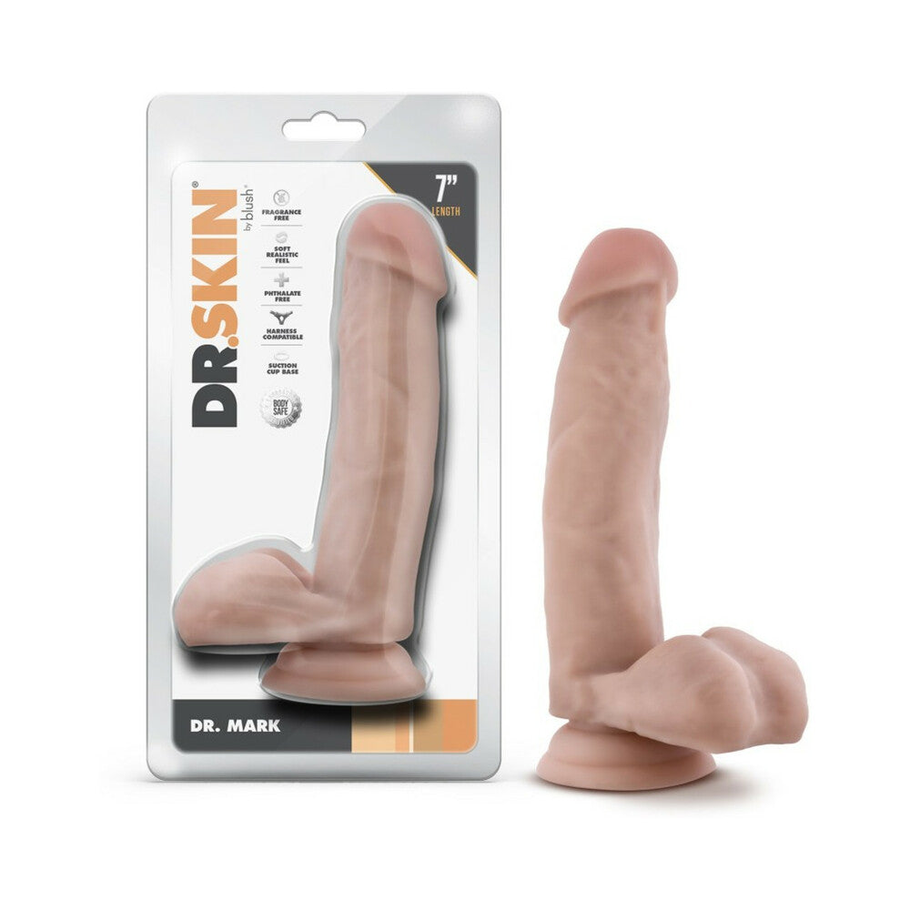 7 inch Dildo by Blush in Vanilla Ivory Beige shown for use by Her or Him