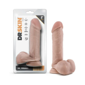 8 inch Dildo Blush Vanilla Ivory Beige Dr Skin Dr William with Balls Beige