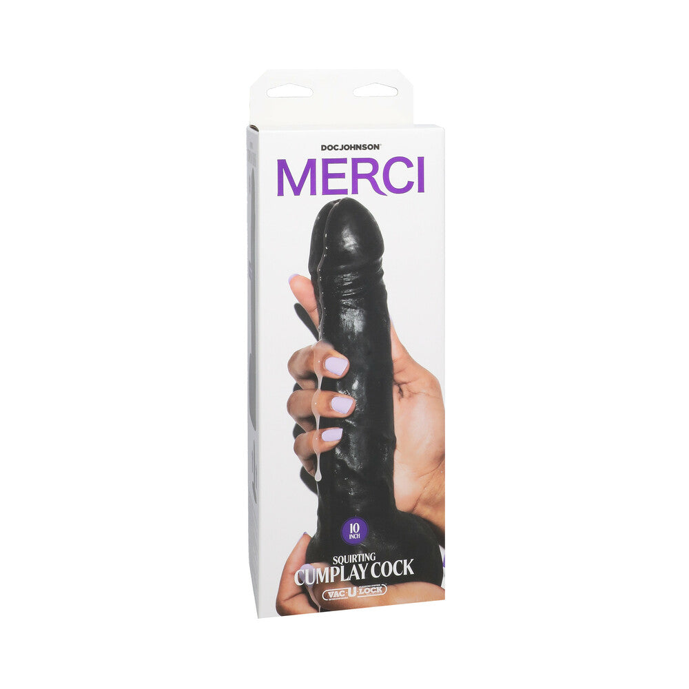 10 inch Dildo by Doc Johnson in Black shown for use by Her or Him