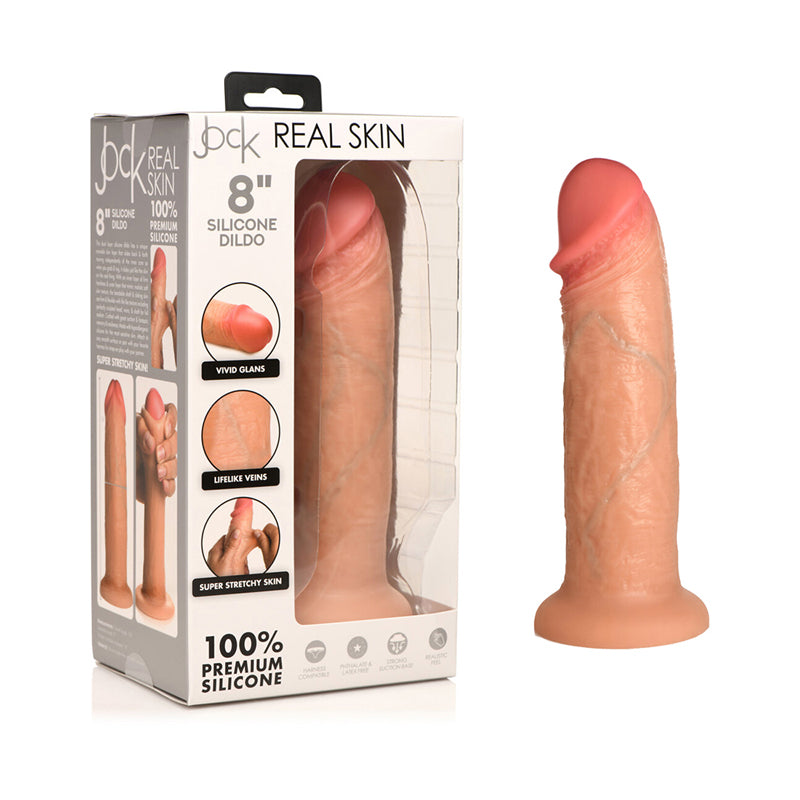 8 inch Dildo by Curve Novelties in Vanilla Ivory Beige shown for use by Her or Him