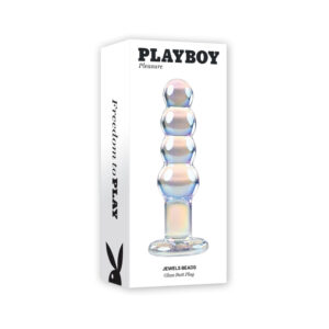 Dildo Playboy Clear Jewels Beads Glass