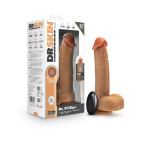 8. 5 inch dildo by blush in tan light brown mocha shown for use by her or him
