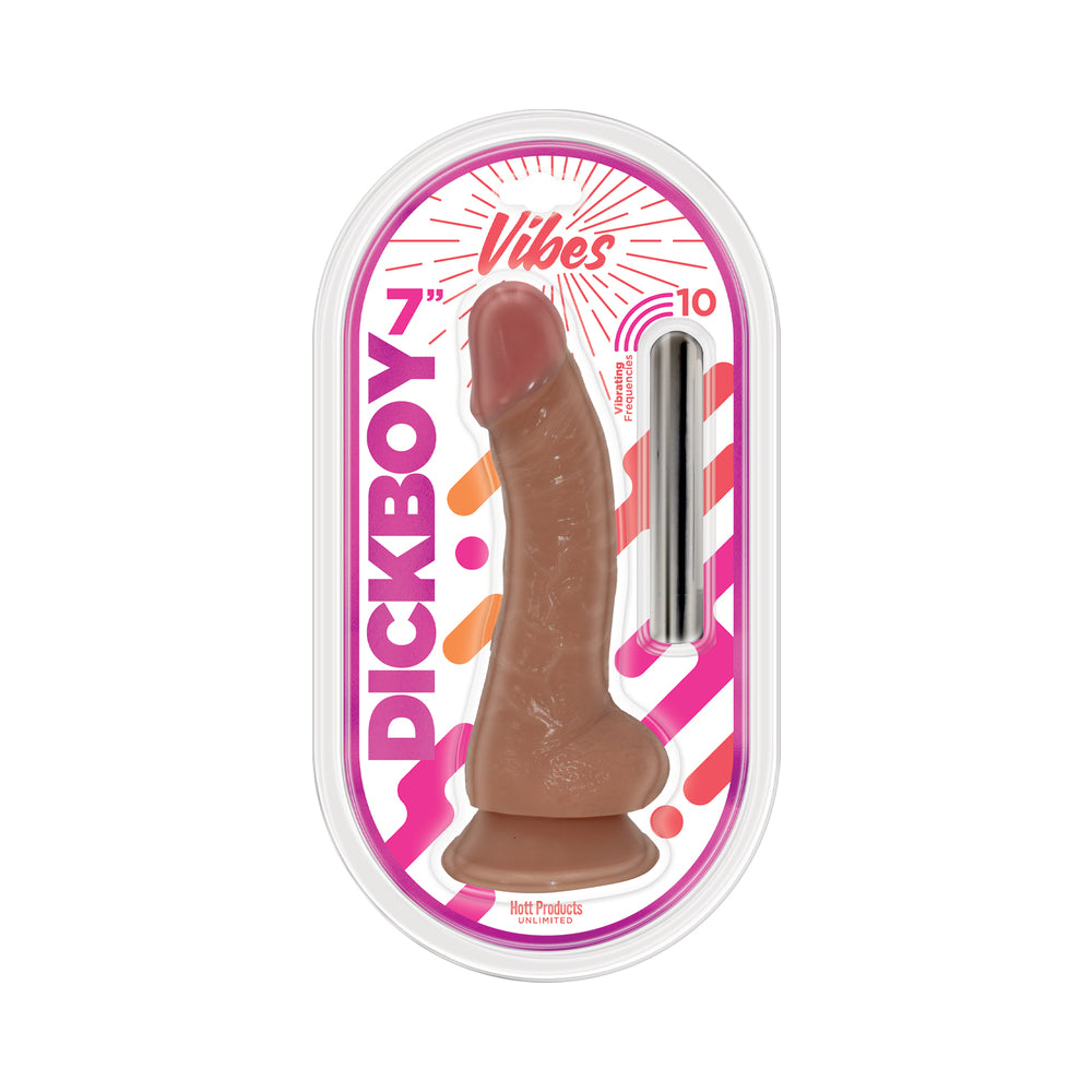 7 inch Dildo by Hott Products in Tan Light Brown Mocha shown for use by Her or Him