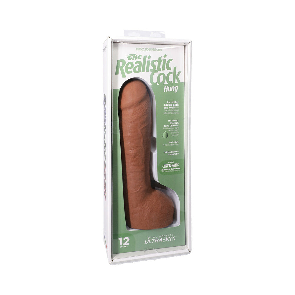 12 inch Dildo by Doc Johnson in Tan Light Brown Mocha shown for use by Her or Him
