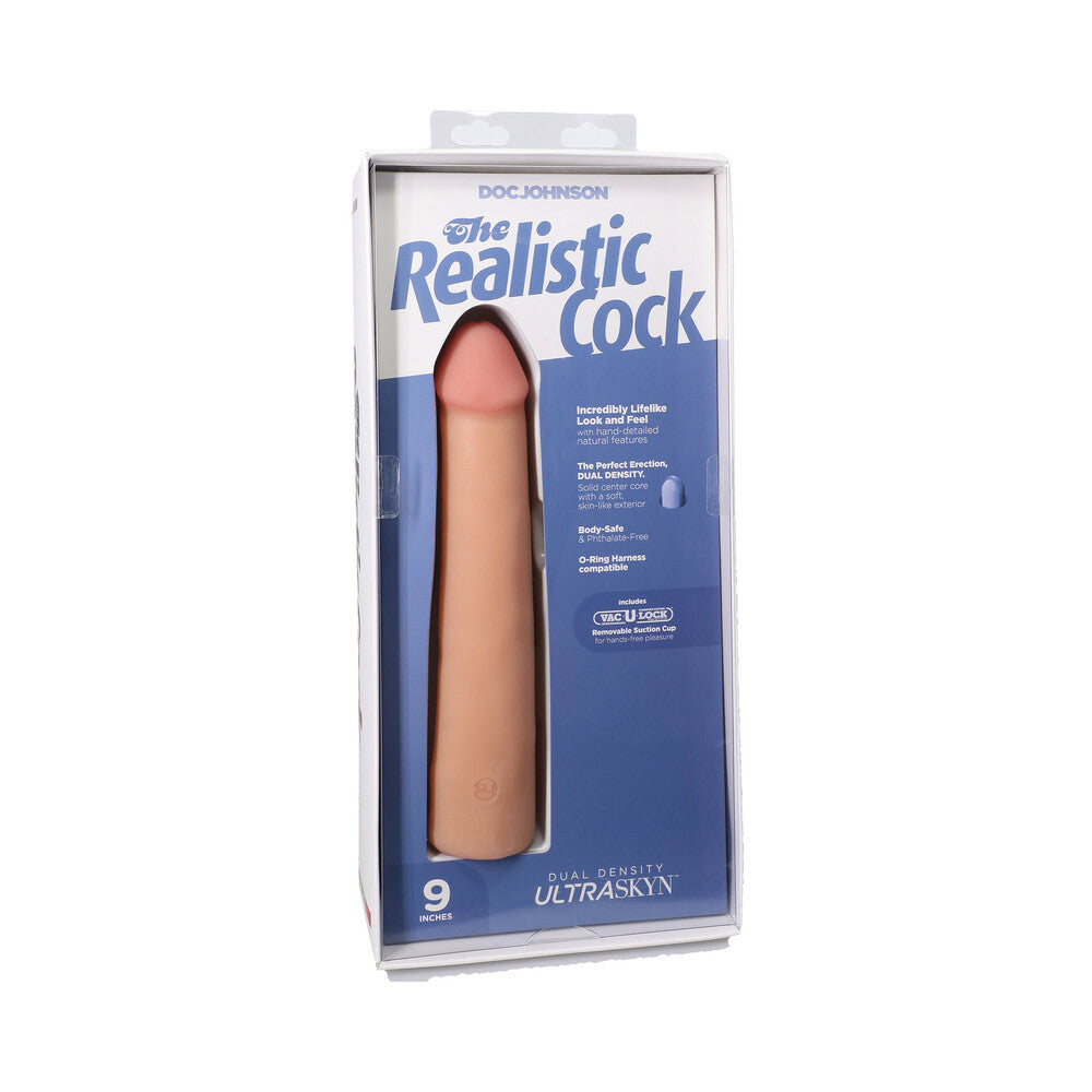 9 inch Dildo by Doc Johnson in Vanilla Ivory Beige shown for use by Her or Him