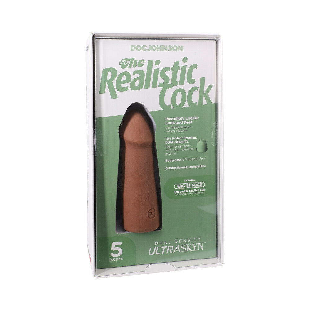 5 inch Dildo by Doc Johnson in Tan Light Brown Mocha shown for use by Her or Him