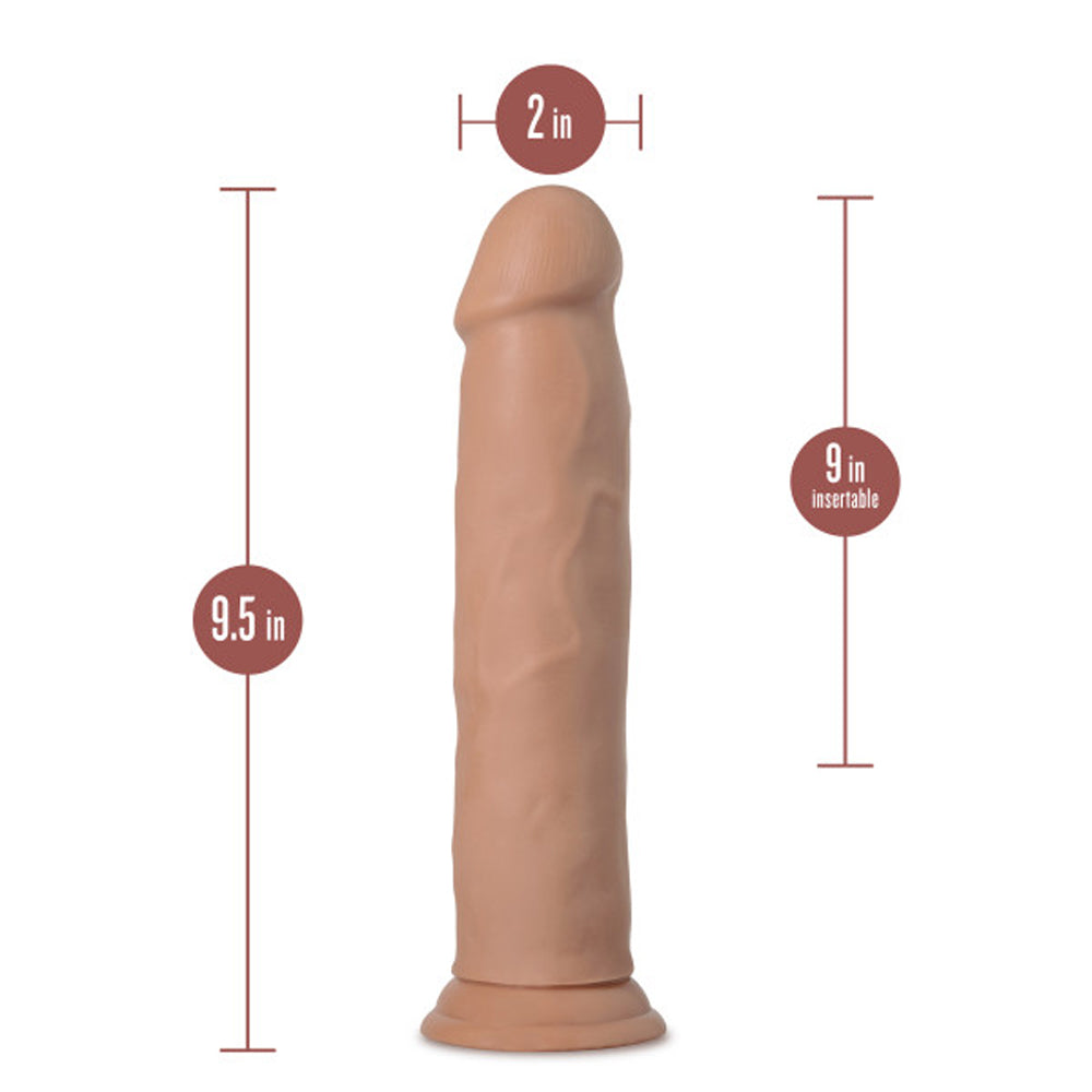 9 inch Dildo by Blush in Tan Light Brown Mocha shown for pegging Her or Him