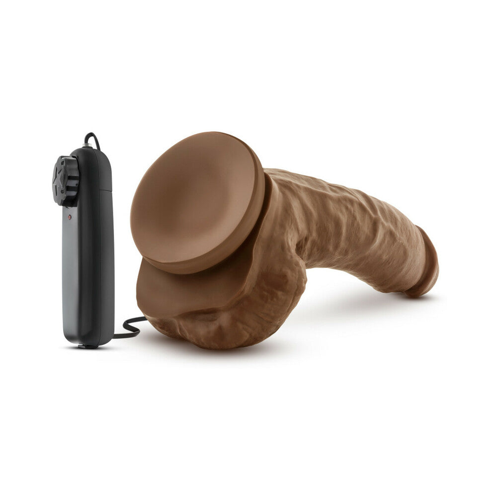 9 inch Dildo by Blush in Tan Light Brown Mocha shown for pegging Her or Him