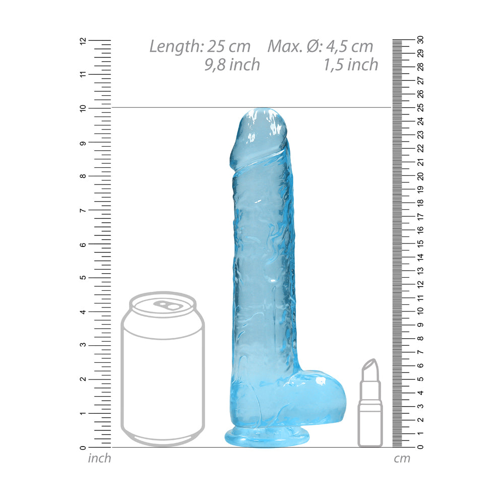 9 inch Dildo by Shots in Blue displayed for pegging Him or Her
