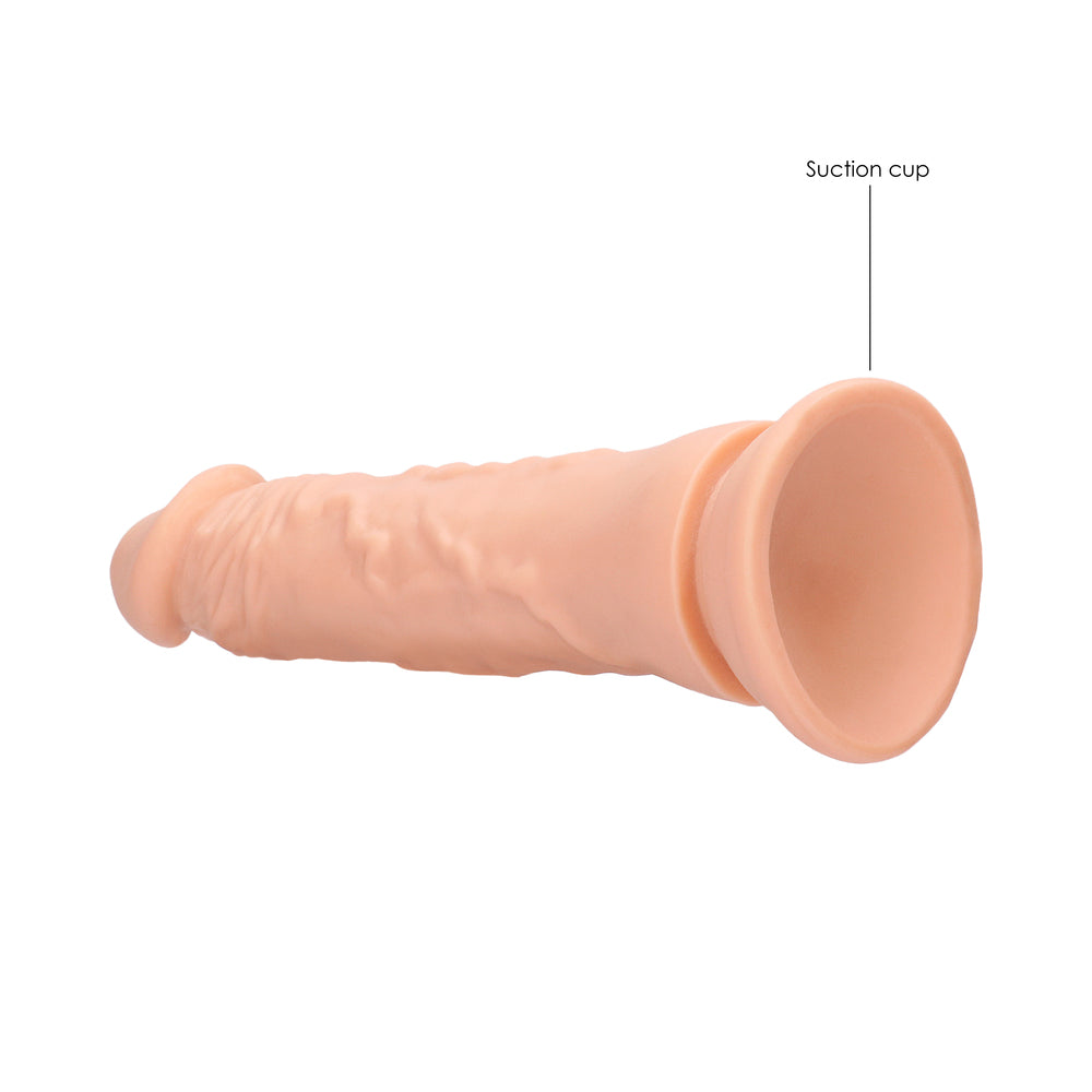 9 inch Dildo by Shots in Vanilla Ivory Beige displayed for pegging Him or Her