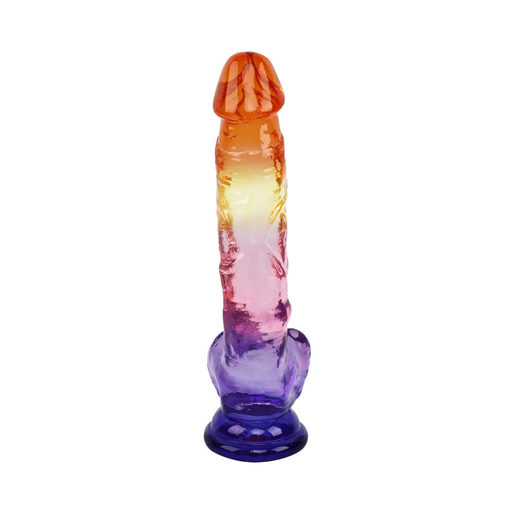 9.5 inch Dildo from Adam & Eve in Multi-Color,Orange,Light Pink,Purple designed for anal sex with Her or Him