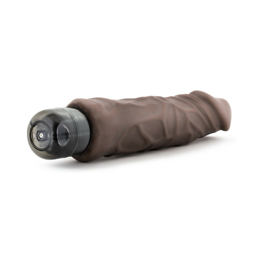 9.5 inch Dildo by Blush in Dark Brown shown for pegging Her or Him