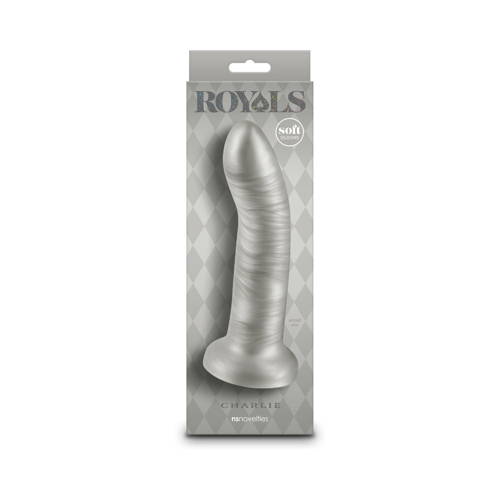 7 inch Dildo by NS Novelties in Silver Steel Chrome shown for use by Her or Him