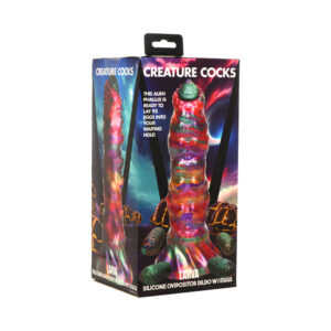 Dildo XR Brands Multi-Color Creature Cocks Larva Silicone Ovipositor with Eggs
