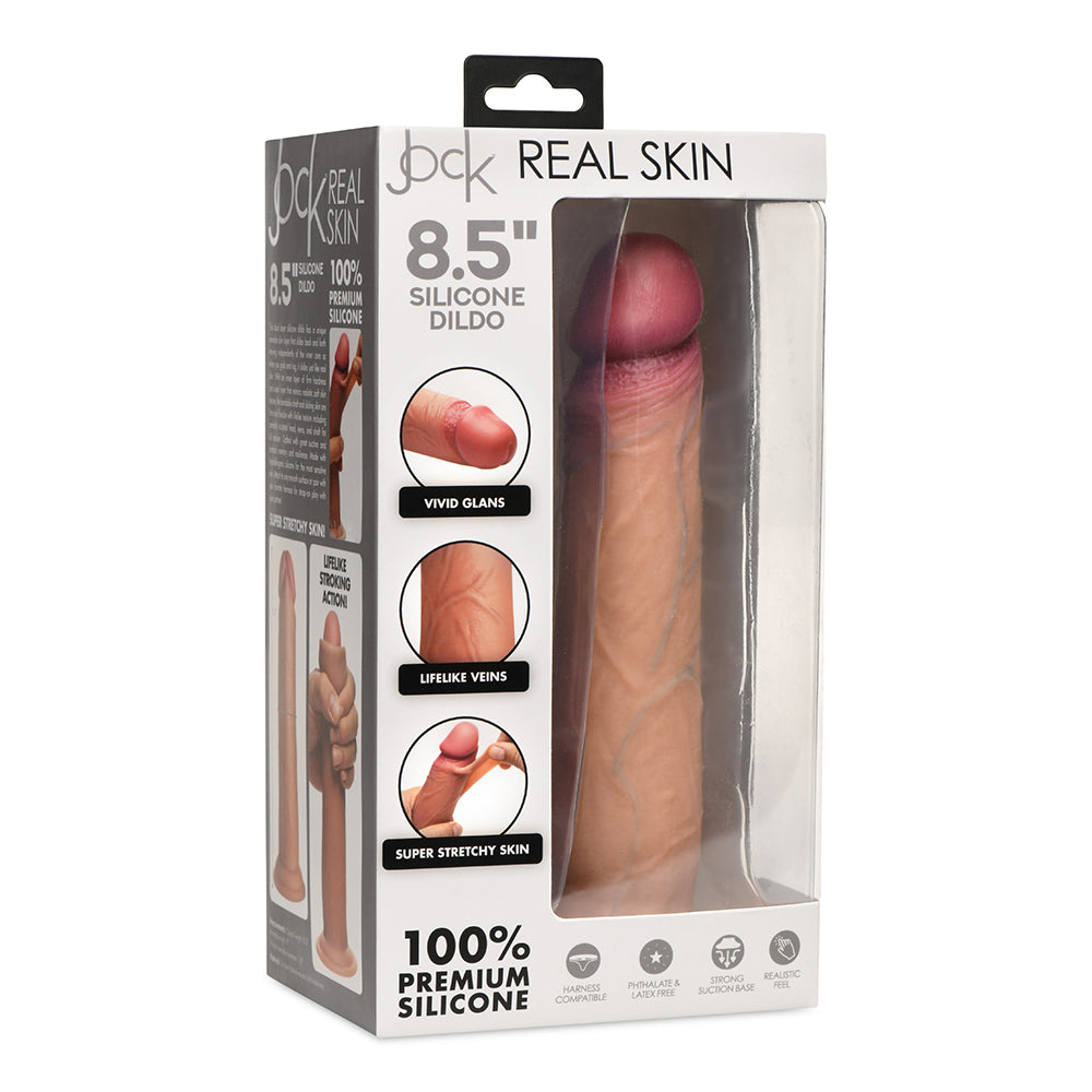 8.5 inch Dildo by Curve Novelties in Tan Light Brown Mocha shown for use by Her or Him