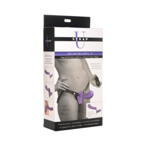 2 inch Dildo XR Brands Purple Strap U 28X Double Diva Double with Harness & Remote
