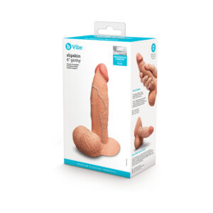 Dildo b-Vibe Tan Light Brown Mocha Slipskin Realistic Silicone Girthy Mocha