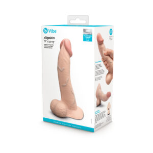 9 inch Dildo b-Vibe  Slipskin Realistic Silicone Curved Cream