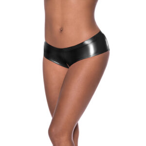 Black Panties Hard Candy Low Rise Split Crotch Boyshort Black S/M by Magic Silk
