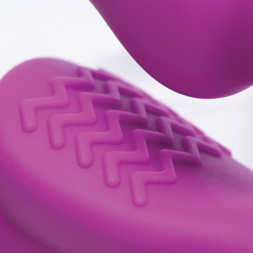 Dildo by XR Brands in Hot Pink Magenta Fuchsia shown for pegging Her or Him