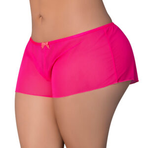 Hot Pink Magenta Fuchsia Panties Pink Kink Flowy Boy Short Pink Glow Size Q by Magic Silk