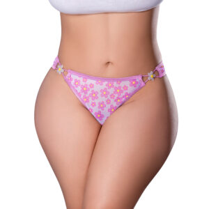 Light Pink Panties Daisy Tanga Daisy Print Size Q by Magic Silk