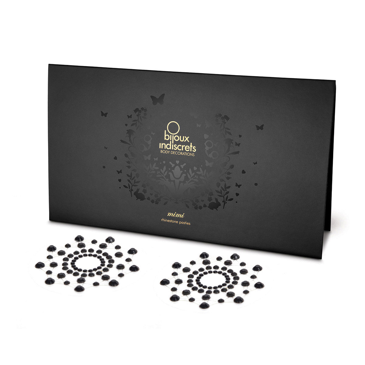 Feel sexy wearing sexy nipple covers Mimi Jewel Black! Wearing Mimi Jewel Black nipples covers by Bijoux Indiscrets can be fun and sexy!