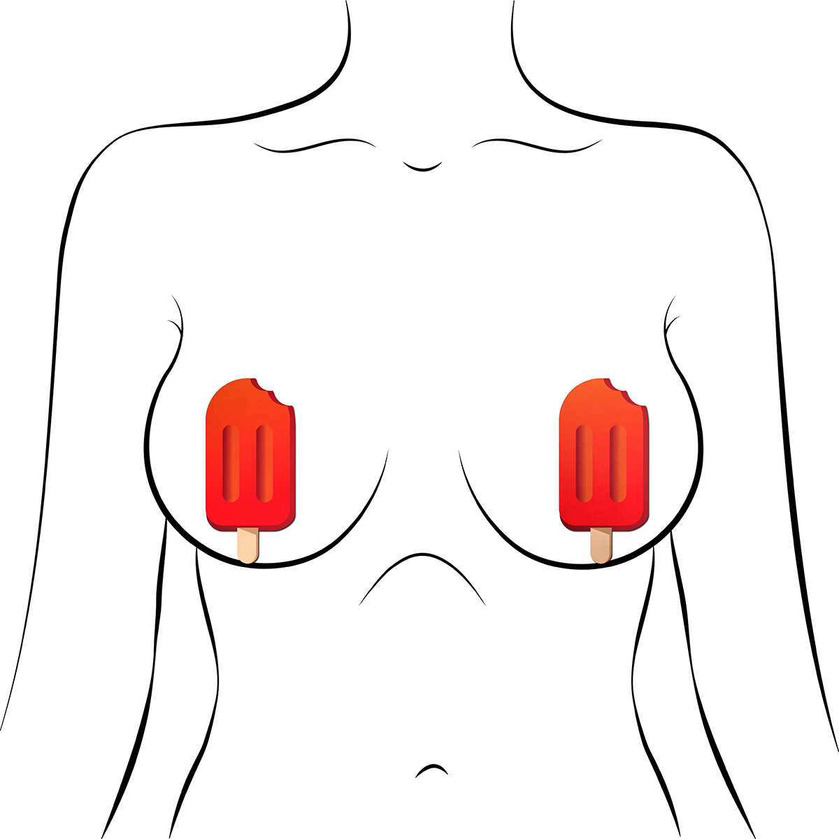 Wearing Popsicles Red nipples covers by Pastease can be fun and sexy!