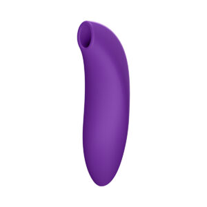 Purple We-Vibe vibrator Melt 2 Pleasure Air Clit Stim shown in hand for scale
