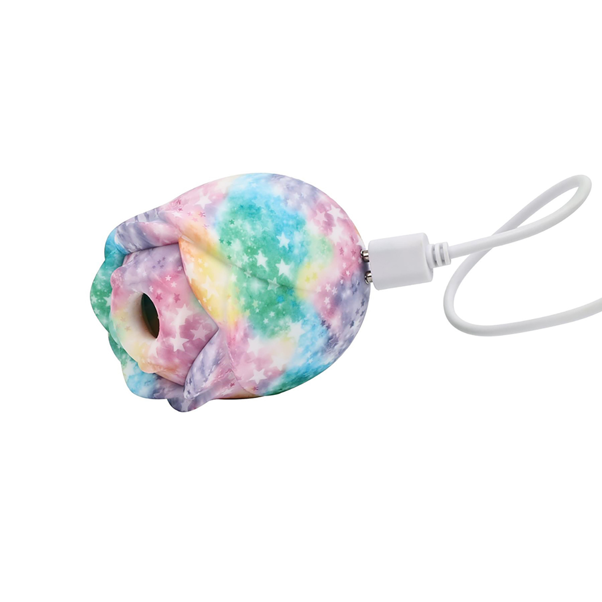 Close-up of the Rainbow PHE vibrator for texture detail