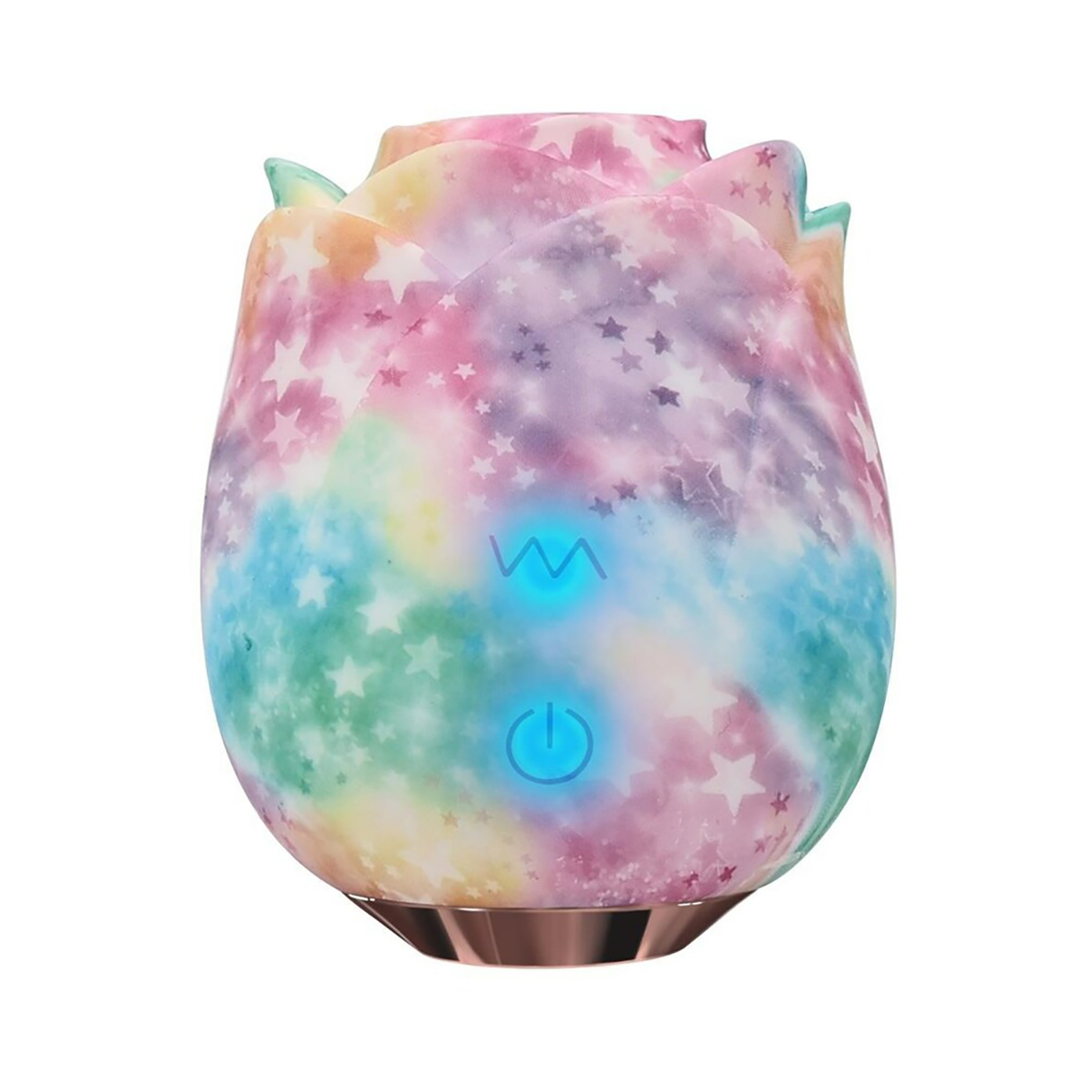 Angled view of the Rainbow PHE vibrator designed for intimate use