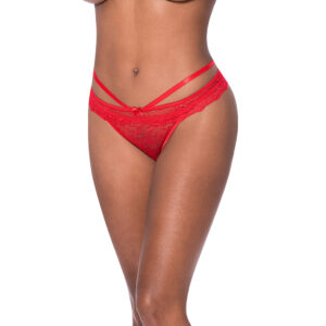 Red Panties Ooh La Lace Peek a Boo Cheeky Panty Red S/M by Magic Silk