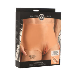 Tan Light Brown Mocha Panties Master Series Pussy Panties Silicone Vagina + Ass Panties M by XR Brands